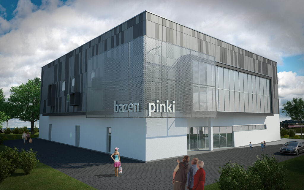 Sportski i poslovni centar Pinki — ulaz u objekat, Sremska Mitrovica