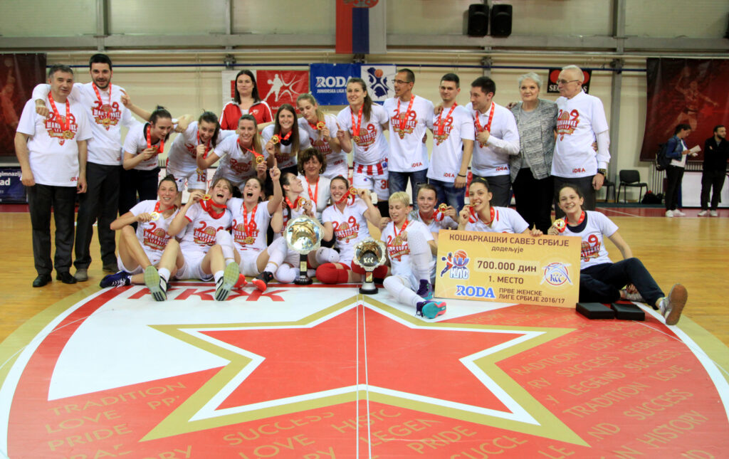 Košarkaški klub ženski Crvena zvezda — trening u sali, Beograd (Savski venac)